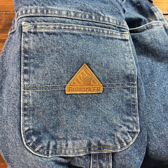 Bulwark FR Flame Resistant Denim Work Jeans 44x30 Relaxed Fit Mens Safety Blue - Picture 3 of 12